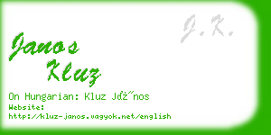 janos kluz business card